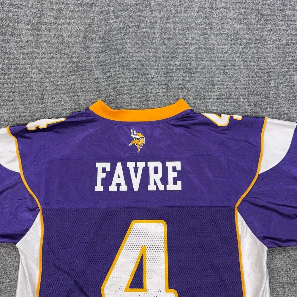 Minnesota Vikings Jersey Mens Medium Purple NFL Football Brett Favre 4 Reebok - Picture 16 of 16